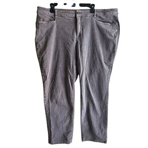 TALBOTS Women's Gray Corduroy Straight Leg Pants Size 22W